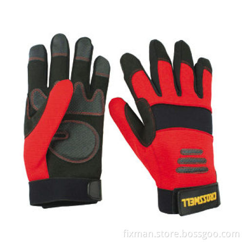 Working Safety Mechanics Gloves with Hook-and-loop Closure Elastic Cuff, Water-resistant